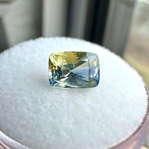 💛 RARE 2.167 ct Bi-Color Parti Sapphire 💙 Antique Cushion CERTIFIED ✨